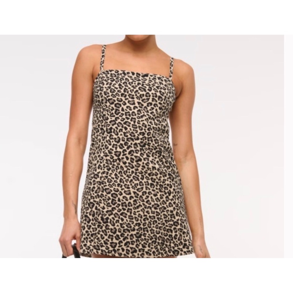Abercrombie & Fitch Leopard Print Mini Dress - Beige and Black